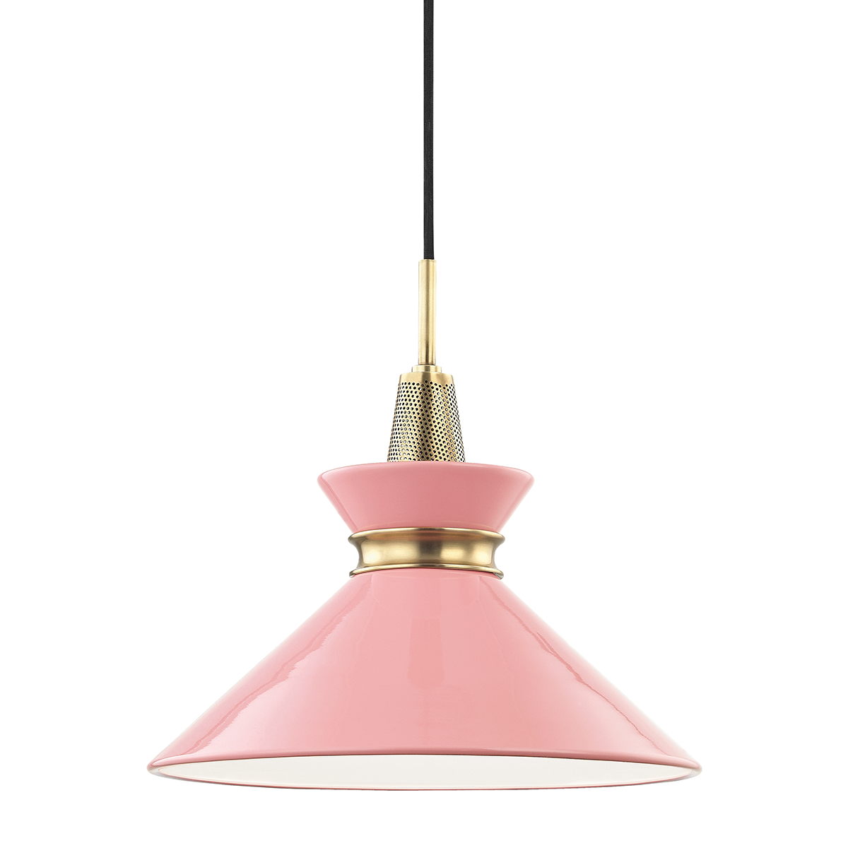 Kiki Small Pendant - 1-Light - Aged Brass/Pink - Mitzi H251701S-AGB/PK