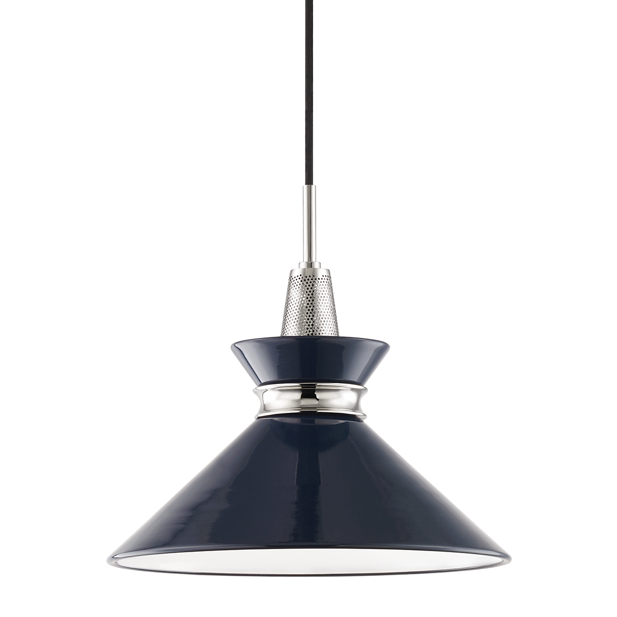 Kiki Small Pendant - 1-Light - Polished Nickel/Navy - Mitzi H251701S-PN/NVY