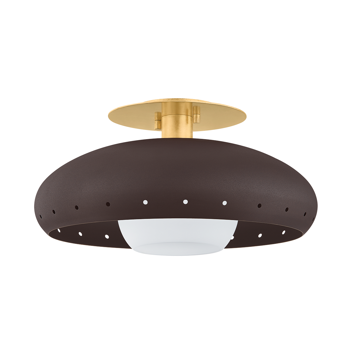 Kimber Flush Mount - 1-Light - Aged Brass/Textured Bronze W/ Highlight - Mitzi H1015501-VGL/TBZH