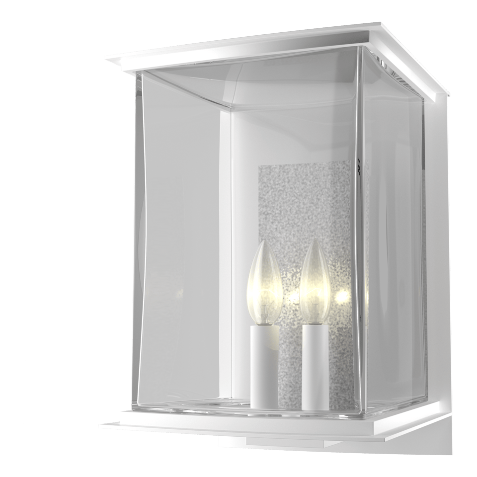 Kingston Outdoor Large Sconce - White - Translucent Vintage Platinum Accent by Hubbardton Forge
