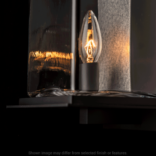 Kingston Outdoor Medium Sconce - Oil Rubbed Bronze - Translucent Vintage Platinum Accent by Hubbardton Forge