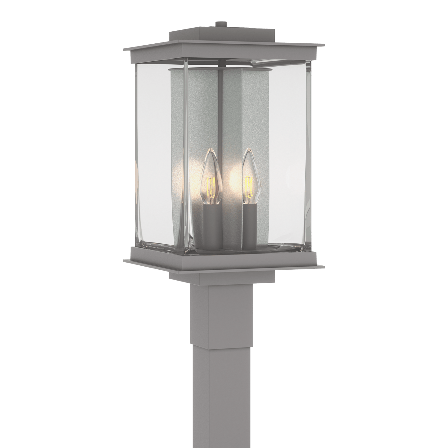 Kingston Outdoor Post Light - Coastal Burnished Steel - Translucent Vintage Platinum Accent by Hubbardton Forge
