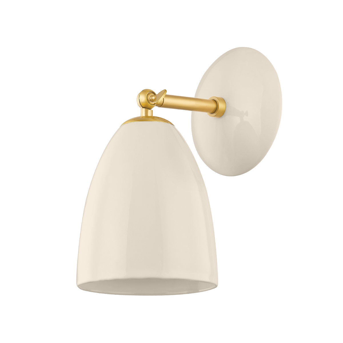 Kirsten Wall Sconce - 1-Light - Aged Brass/Ceramic Cream - Mitzi H558101-AGB/CCR