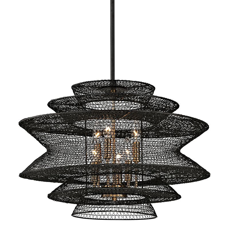Kokoro Chandelier - 6-Light - Soft Black - Troy Lighting F6016-SBK