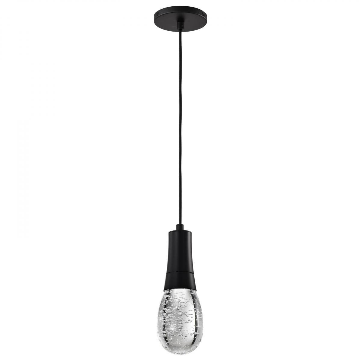 Lacey - 4 Inch LED Pendant - RGB/TW - Starfish Enabled - Matte Black with K9 Bubble Crystal - Satco 62-6002