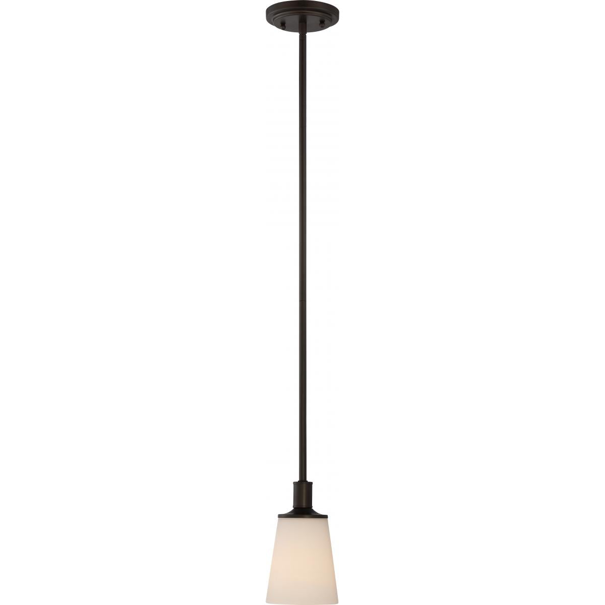 Laguna - 1 Light Mini Pendant with White Glass - Aged Bronze Finish - Satco 60-5928