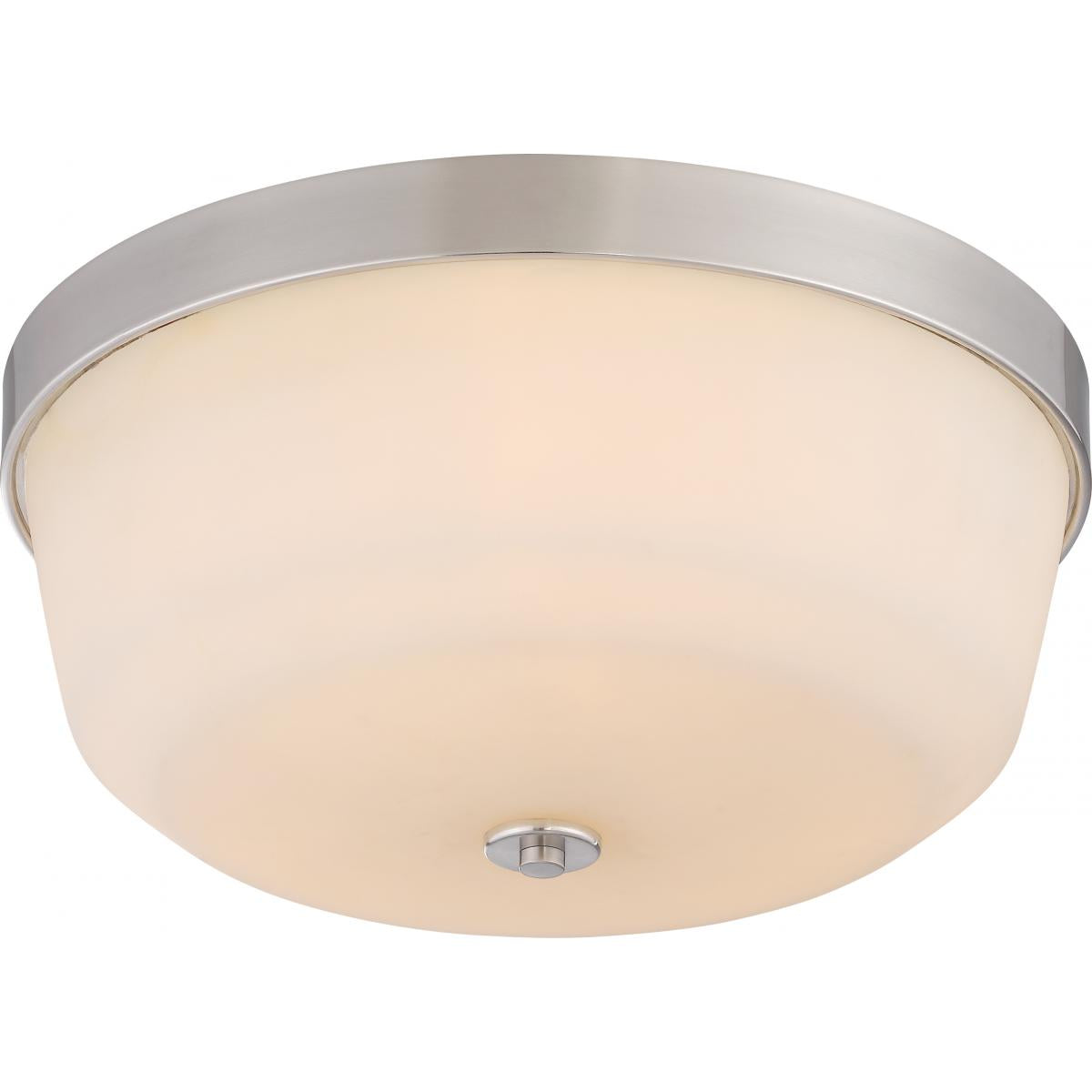 Laguna - 3 Light Flush with White Glass - Brushed Nickel Finish - Satco 60-5824