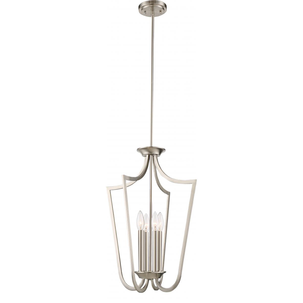 Laguna - 4 Light Cage Penant - Brushed Nickel Finish - Satco 60-5876