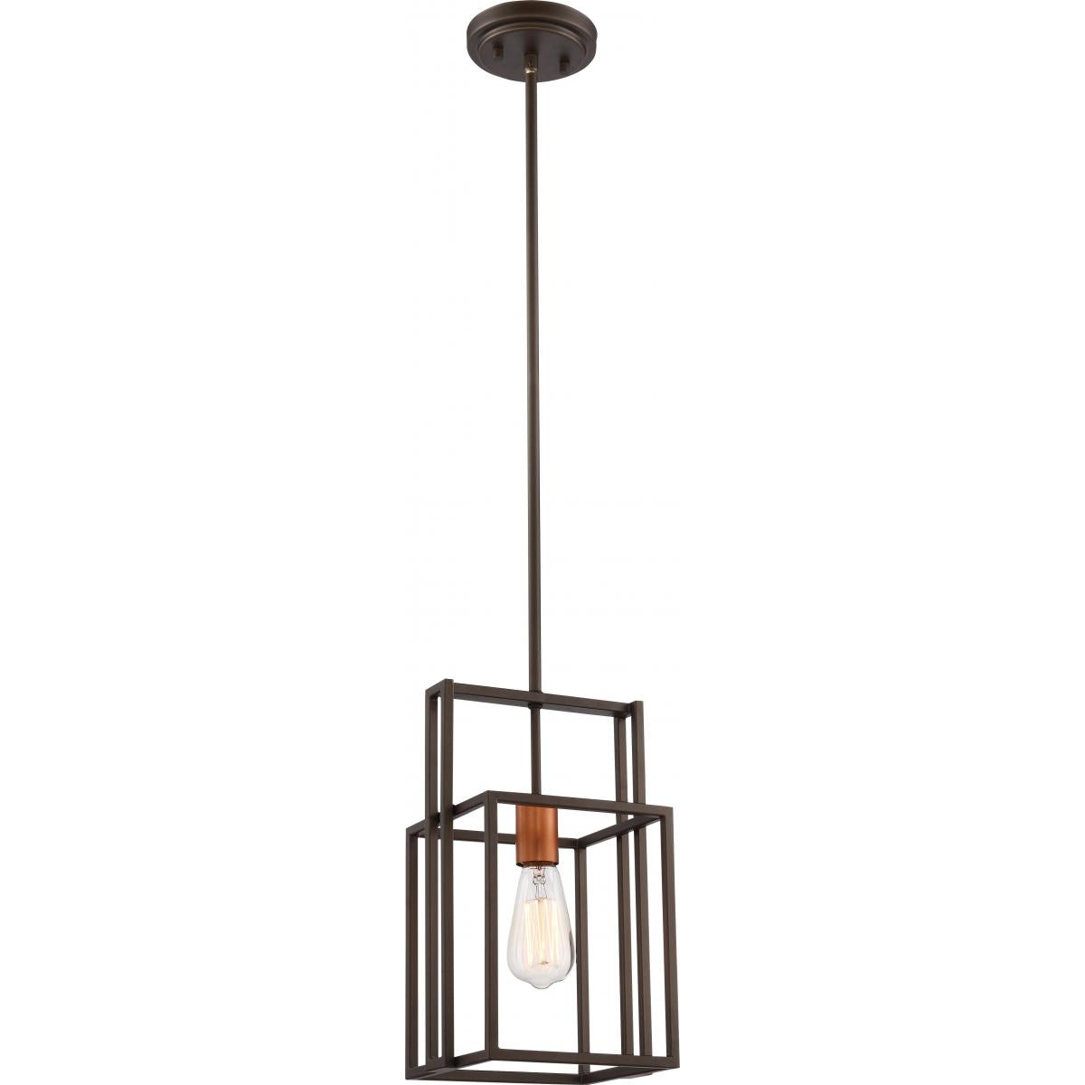 Lake - 1 Light Mini Pendant - Bronze Finish with Copper Accents - Satco 60-5855