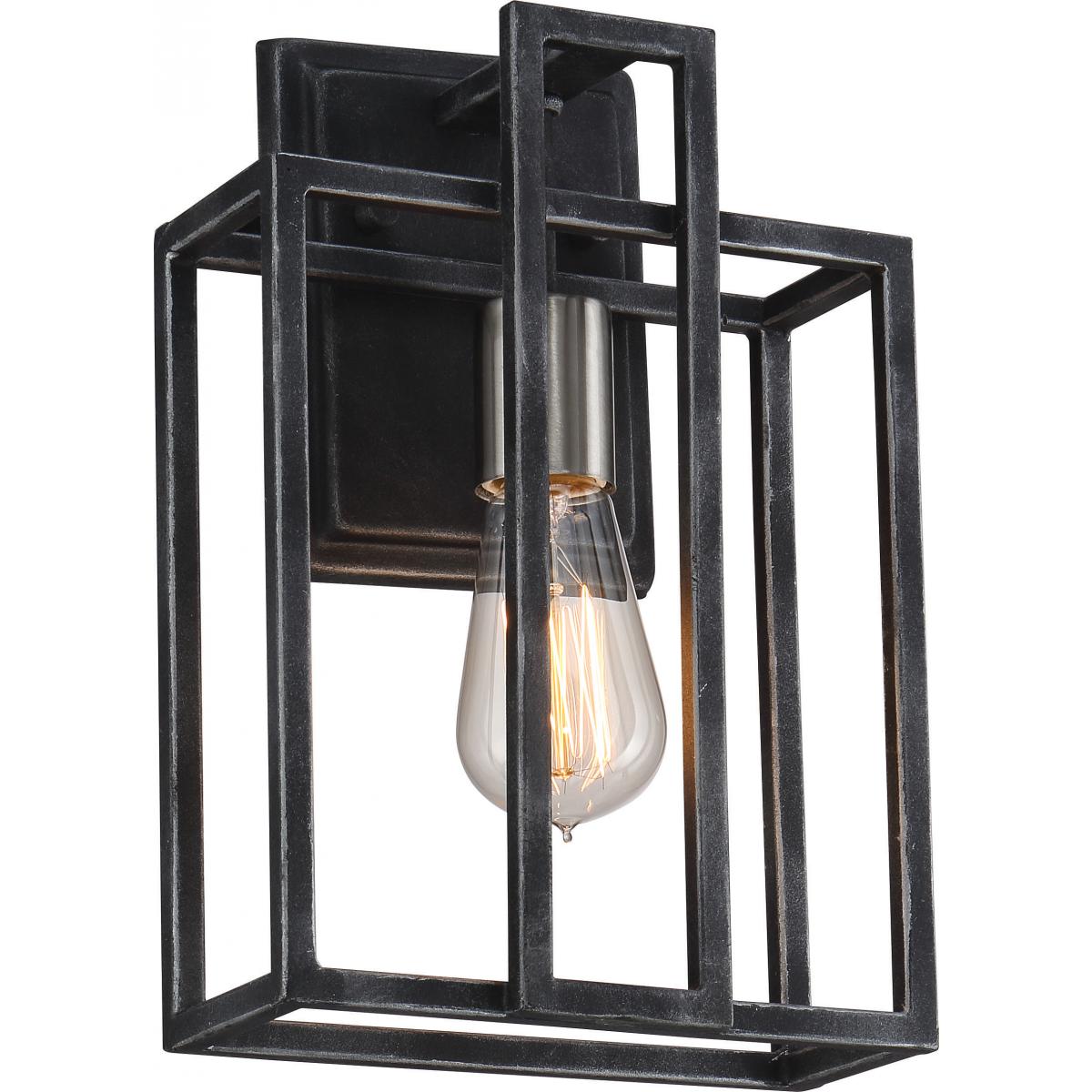 Lake - 1 Light Wall Sconce - Iron Black Finish with Brushed Nickel Accents - Satco 60-5856
