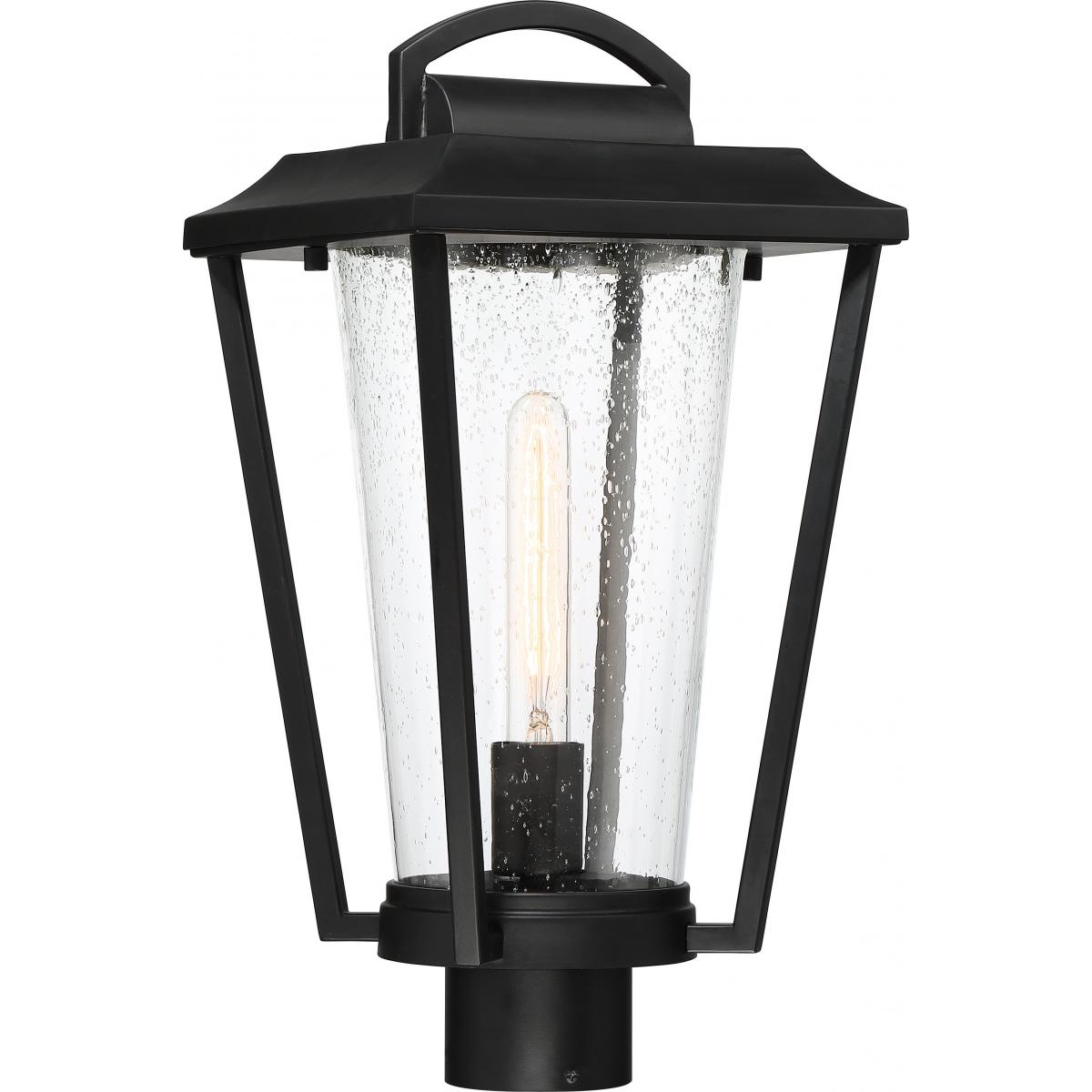 Lakeview - 1 Light Post Lantern with Clear Seed Glass - Aged Bronze Finish - Satco 60-6513