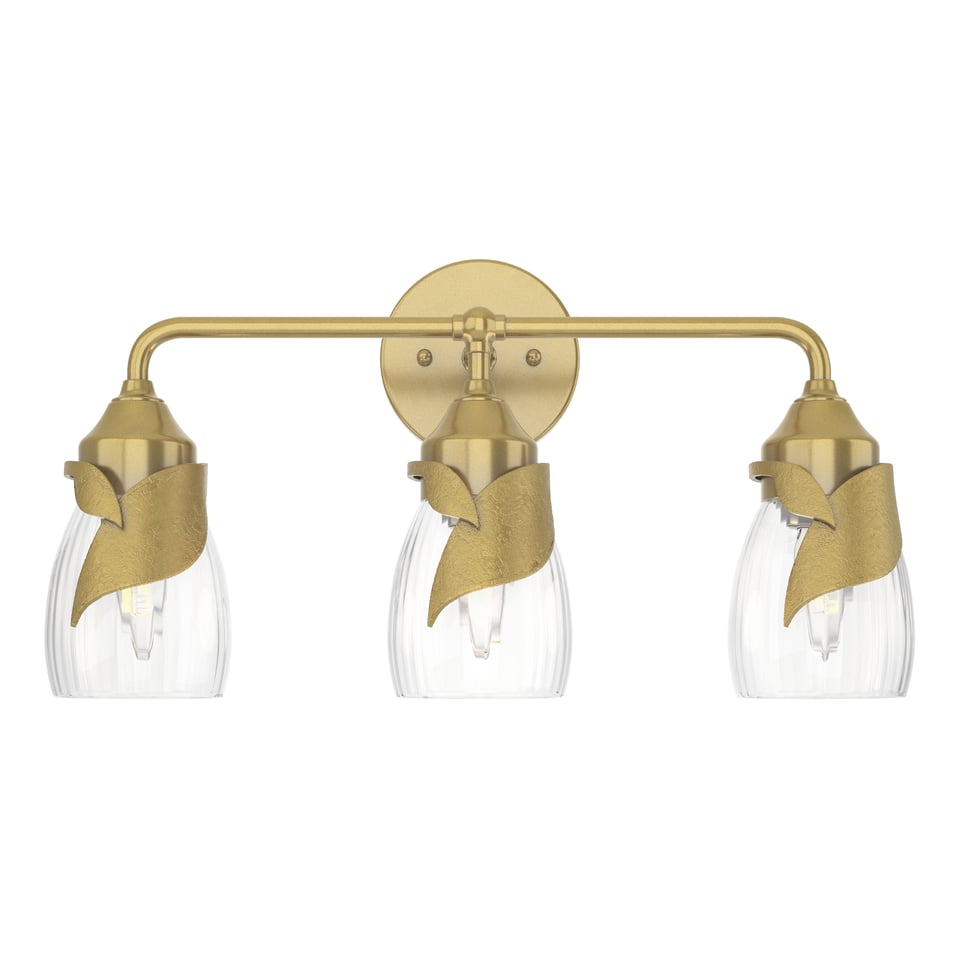 Lapas 3-Light Bath Sconce - Modern Brass - Water Glass by Hubbardton Forge