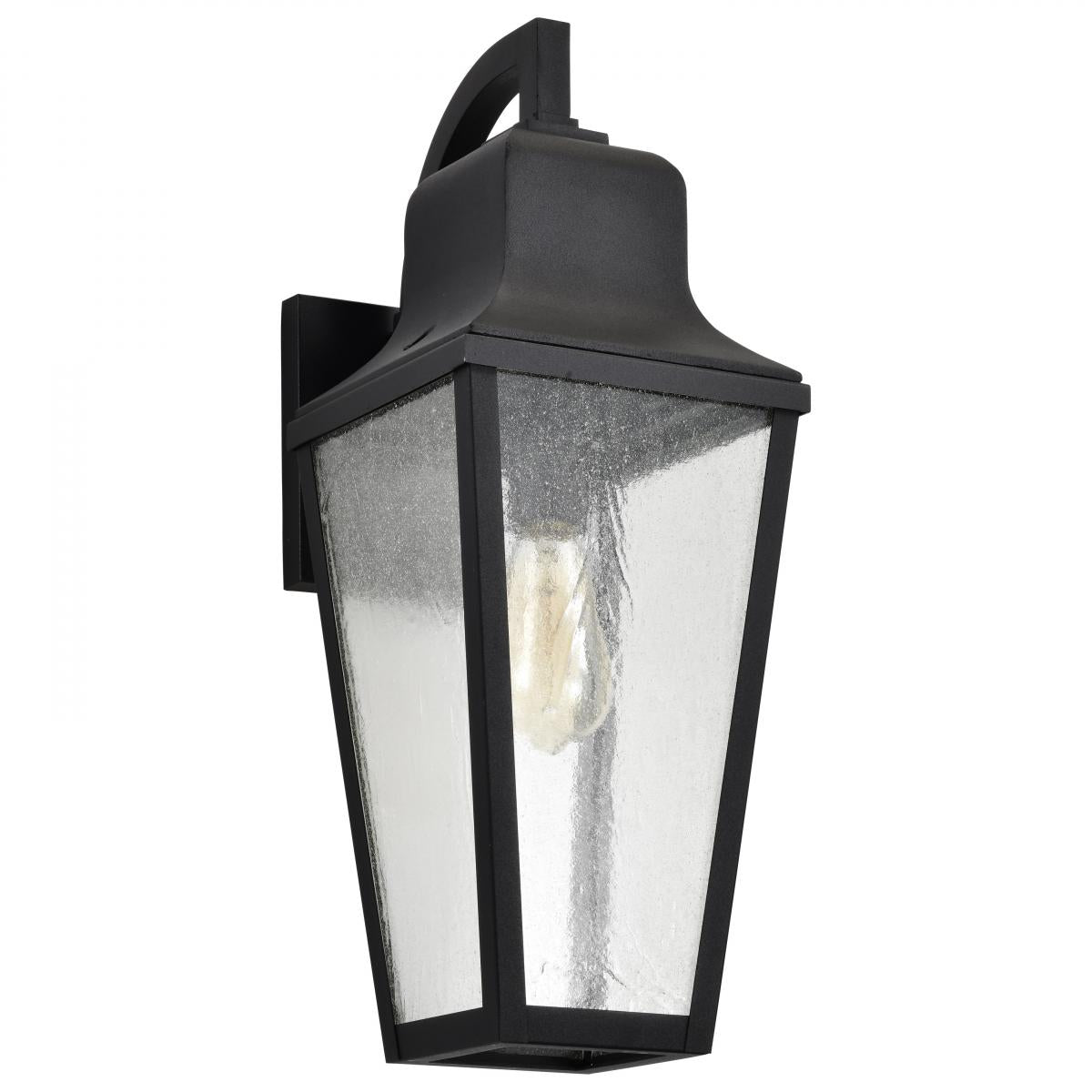 Lawrence - 1 Light Large Wall Lantern - Matte Black with Clear Seeded Glass - Satco 60-8133