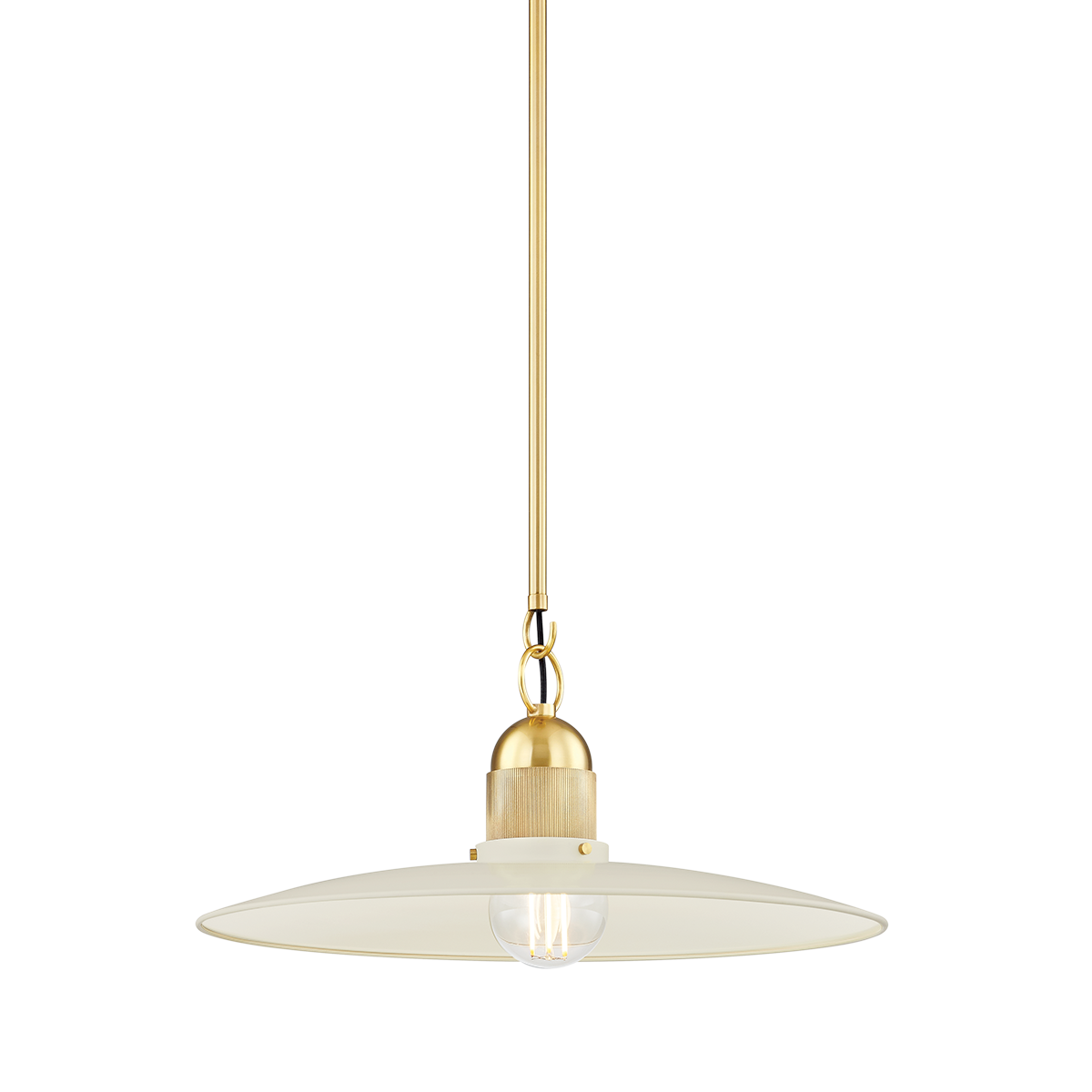 Leanna Pendant - 1-Light - Aged Brass/Soft Cream - Mitzi H793701-AGB/SCR