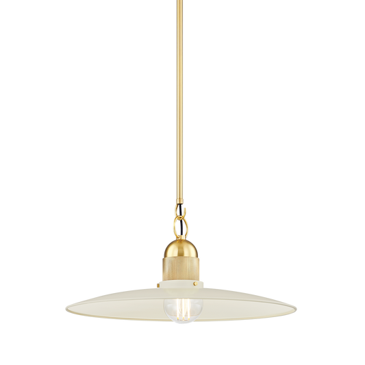 Leanna Pendant - 1-Light - Aged Brass/Soft Cream - Mitzi H793701-AGB/SCR