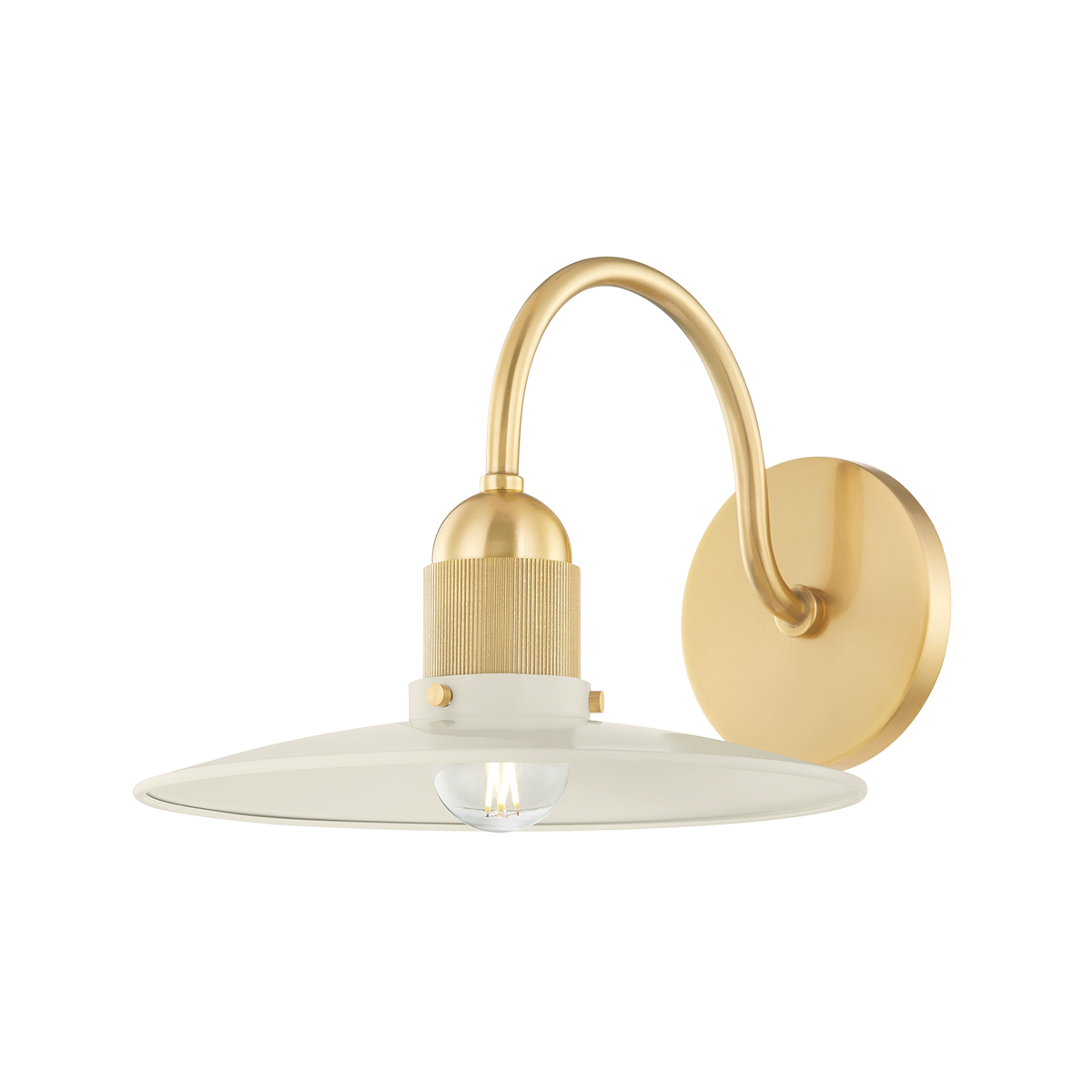 Leanna Wall Sconce - 1-Light - Aged Brass/Soft Cream - Mitzi H793101-AGB/SCR