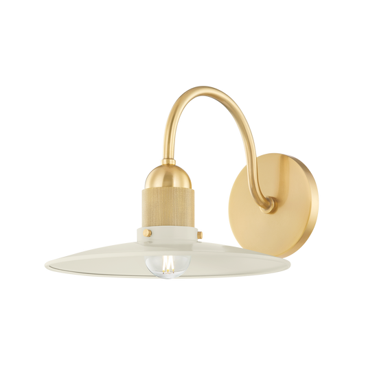 Leanna Wall Sconce - 1-Light - Aged Brass/Soft Cream - Mitzi H793101-AGB/SCR