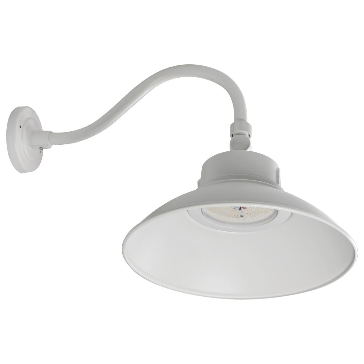 LED Gooseneck - 30W/40W/50W - CCT Selectable 3K/4K/5K - White - 120-277V - With Photocell - Satco 65-660