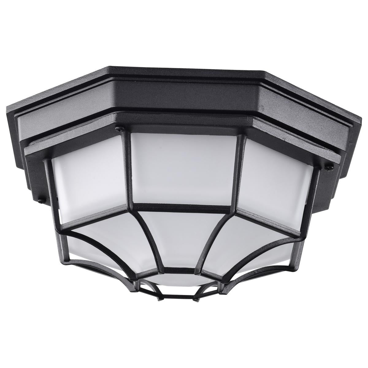 LED Spider Cage Fixture - Black Finish with Frosted Glass - Satco 62-1400