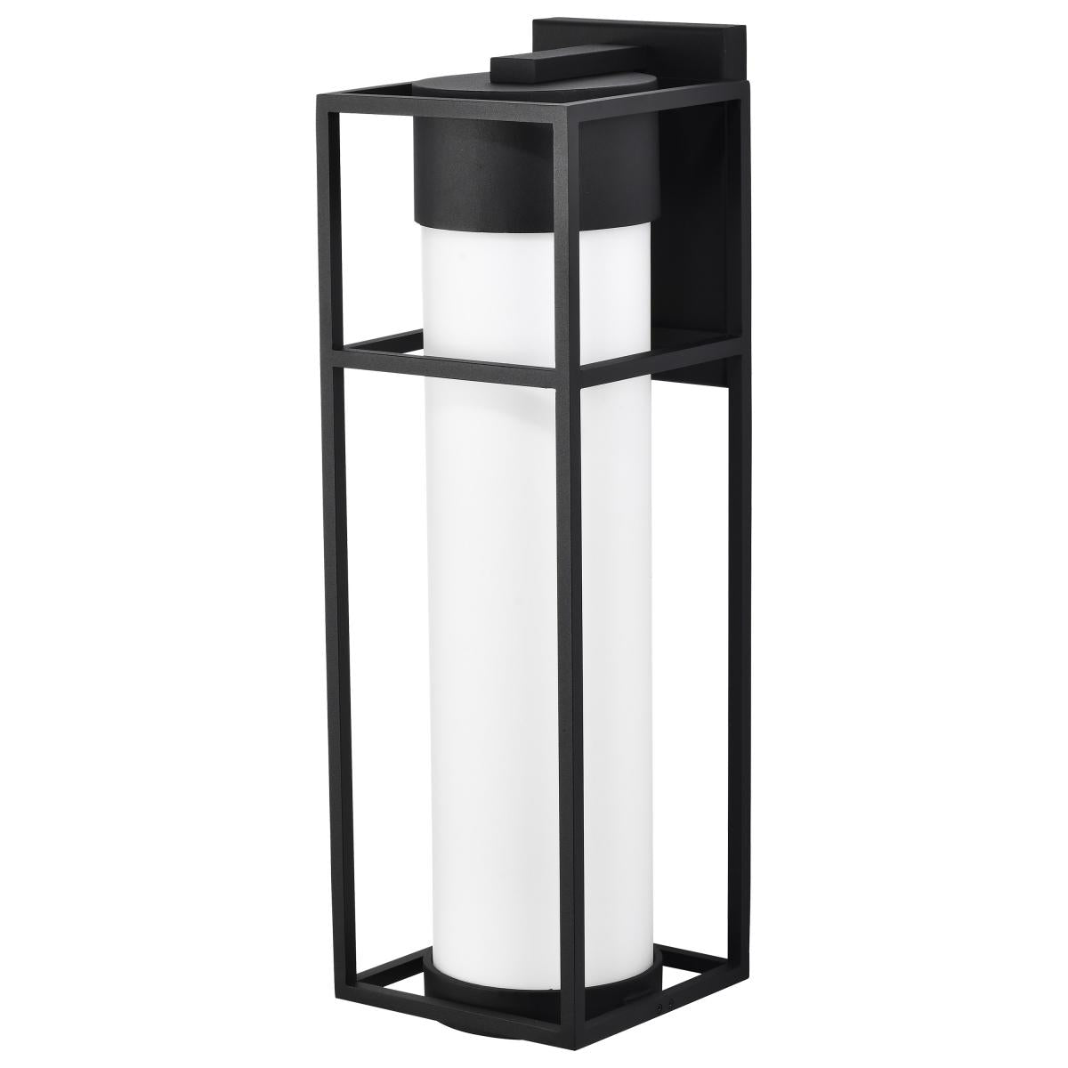 Ledges - 10W LED - Large Wall Lantern - Matte Black with White Opal Glass - Satco 62-1613