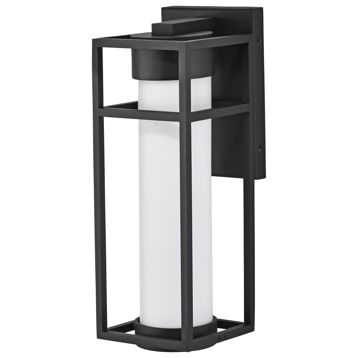 Ledges - 6W LED - Medium Wall Lantern - Matte Black with White Opal Glass - Satco 62-1611