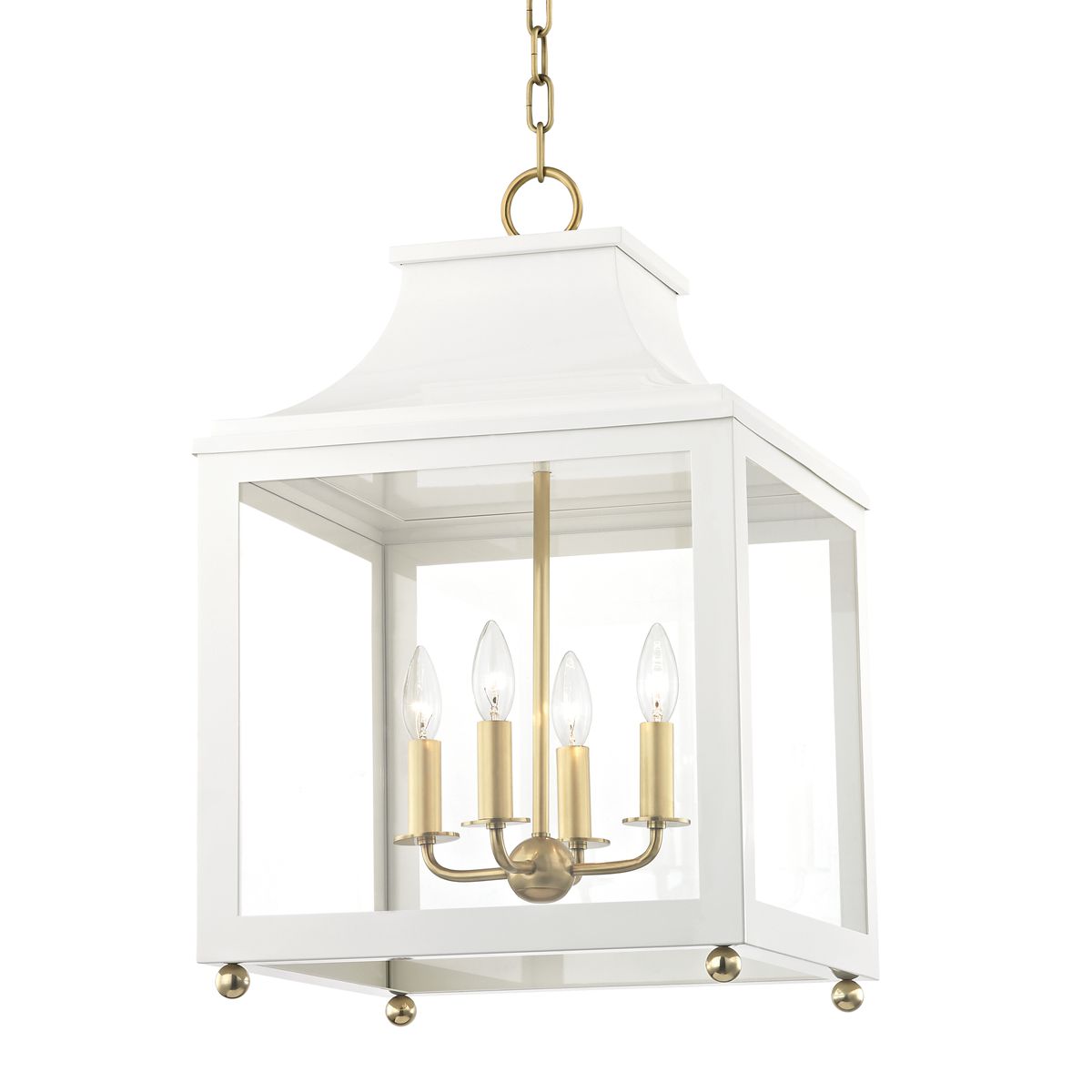 Leigh Large Lantern - Aged Brass/Navy by Mitzi