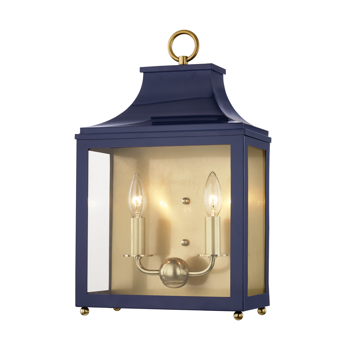 Leigh Wall Sconce - 2-Light - Aged Brass/Navy - Mitzi H259102-AGB/NVY