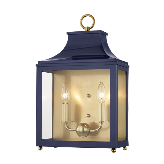 Leigh Wall Sconce - 2-Light - Aged Brass/Navy - Mitzi H259102-AGB/NVY