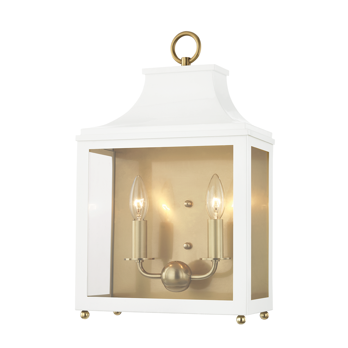 Leigh Wall Sconce - 2-Light - Aged Brass/Soft Off White - Mitzi H259102-AGB/WH