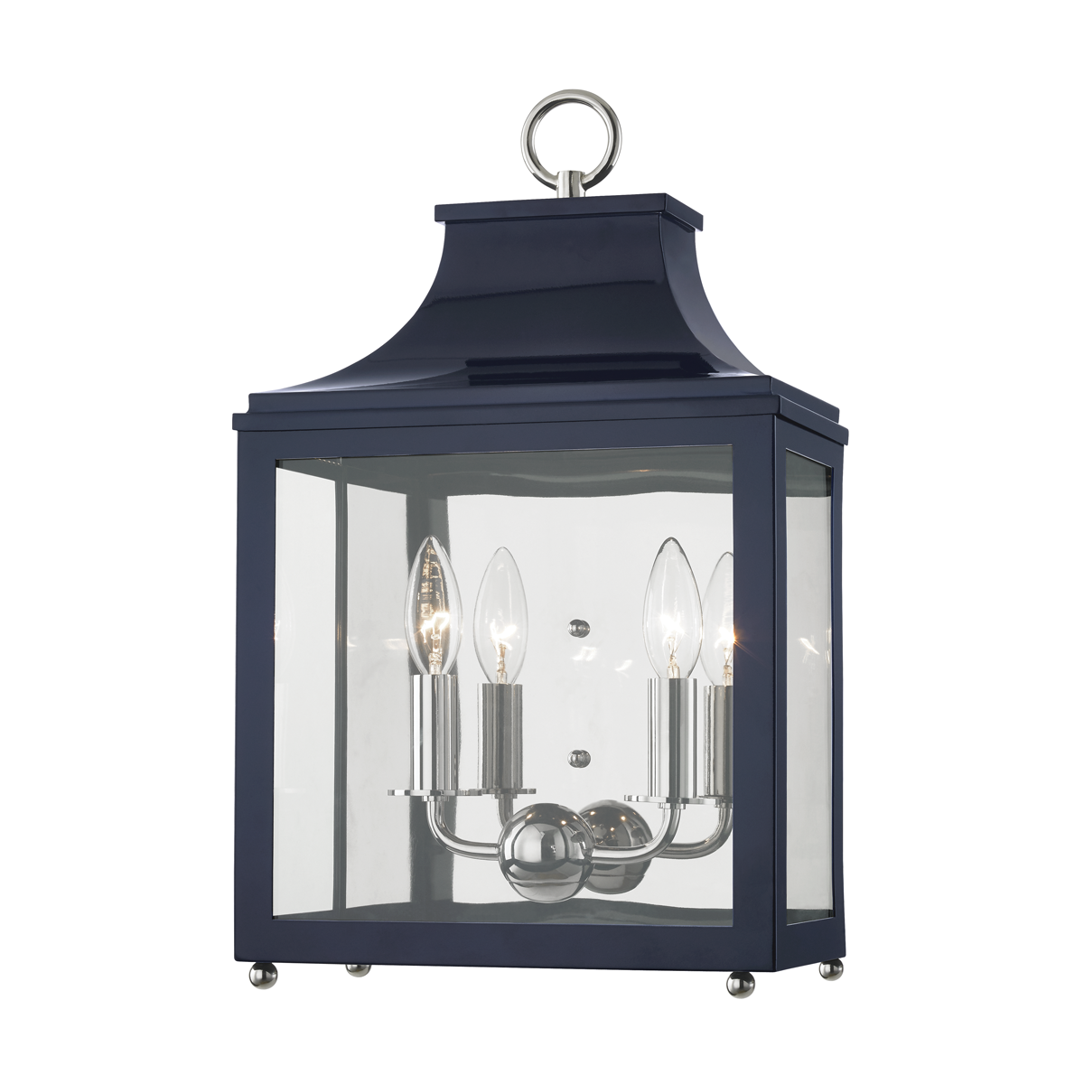 Leigh Wall Sconce - 2-Light - Polished Nickel/Navy - Mitzi H259102-PN/NVY