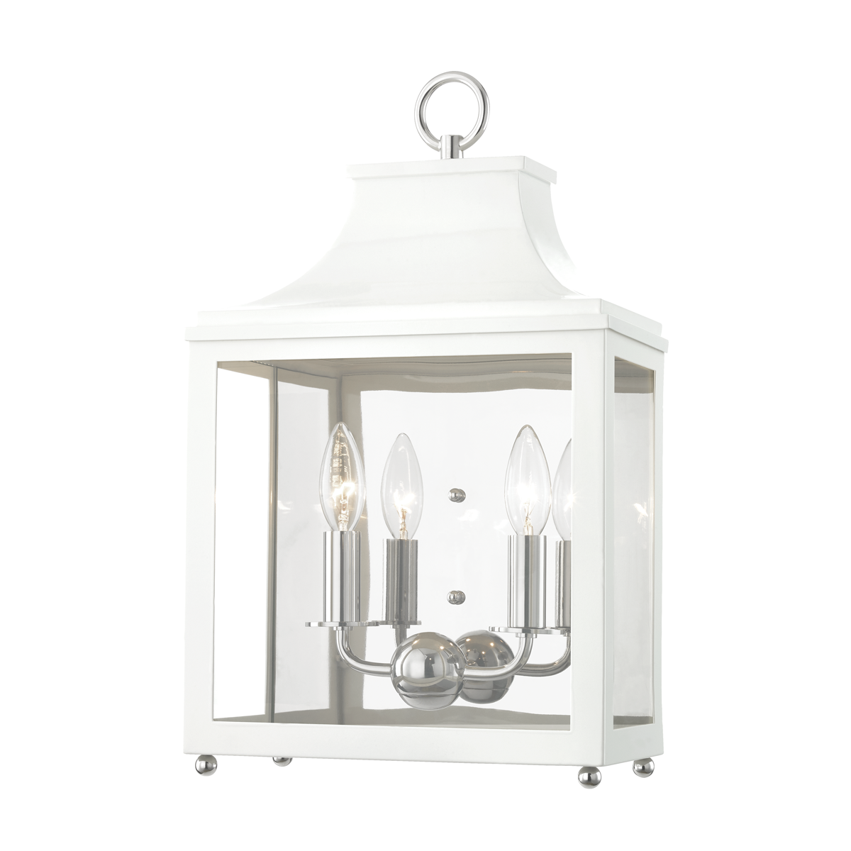 Leigh Wall Sconce - 2-Light - Polished Nickel/White - Mitzi H259102-PN/WH