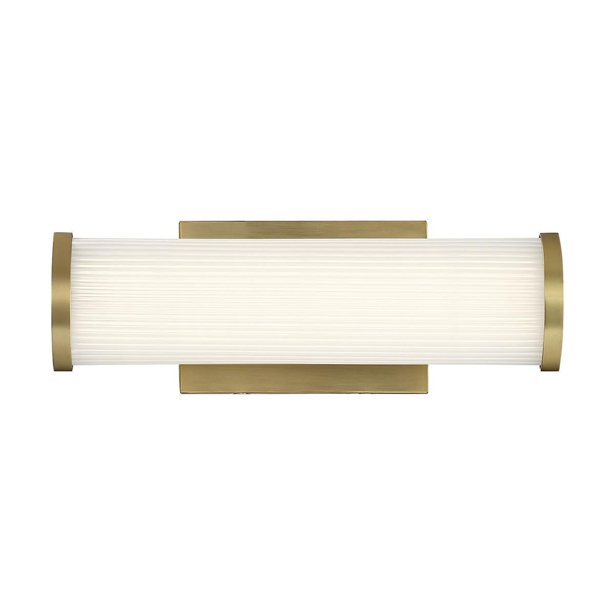 Lena - 12" LED Vanity - with Striped Acrylic Lens - Brushed Brass Finish - Satco 62-1591