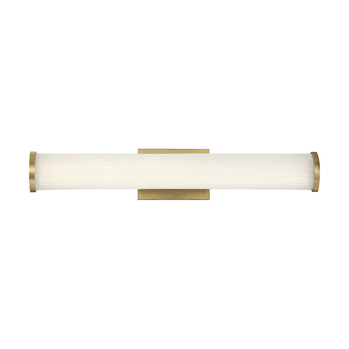 Lena - 24" LED Vanity - with Striped Acrylic Lens - Brushed Brass Finish - Satco 62-1592