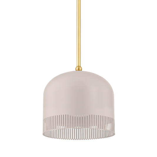Liba Small Pendant - 1-Light - Aged Brass/Soft Peignoir - Mitzi H884701S-AGB/SPG