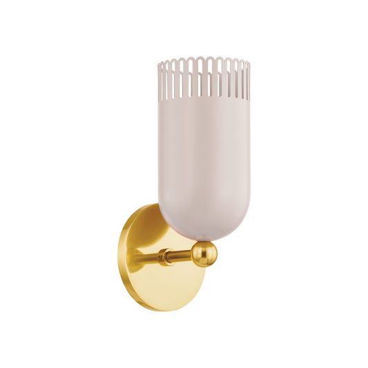 Liba Wall Sconce - 1-Light - Aged Brass/Soft Peignoir - Mitzi H884101-AGB/SPG