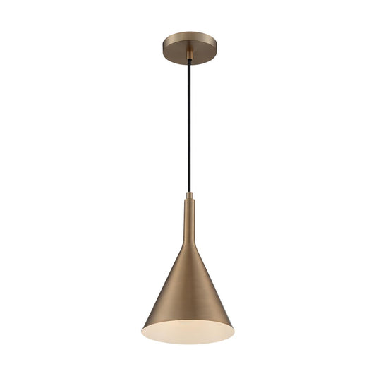 Lightcap - 1 Light Pendant with- Burnished Brass Finish - Satco 60-7117