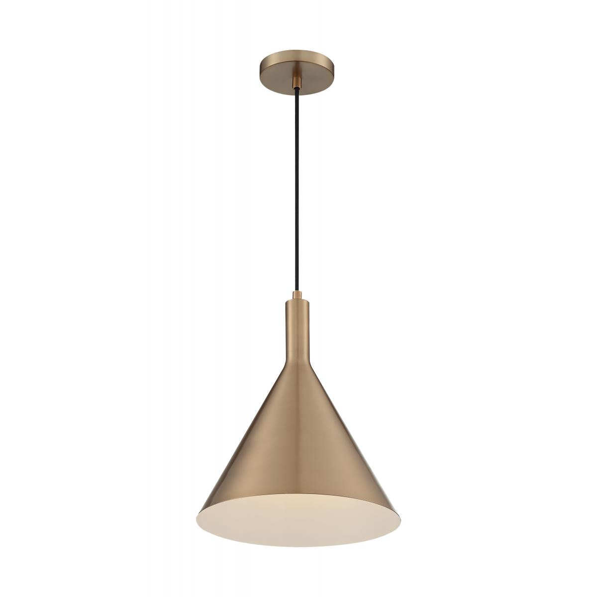 Lightcap - 1 Light Pendant with- Burnished Brass Finish - Satco 60-7118
