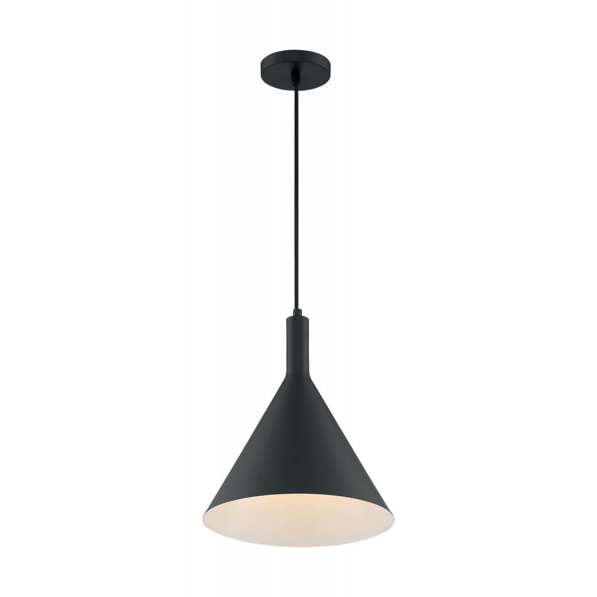 Lightcap - 1 Light Pendant with- Matte Black Finish - Satco 60-7128