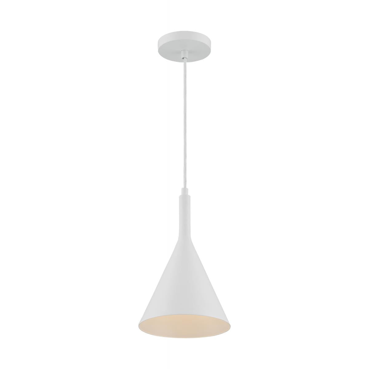 Lightcap - 1 Light Pendant with- Matte White Finish - Satco 60-7137
