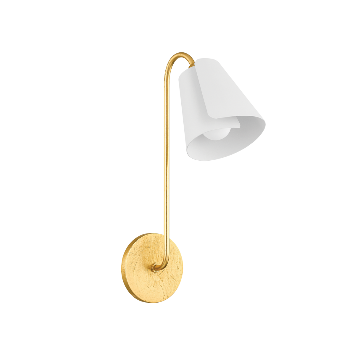 Lila Wall Sconce - 1-Light - Gold Leaf/Textured On White Combo - Mitzi H852101-GL/TWH