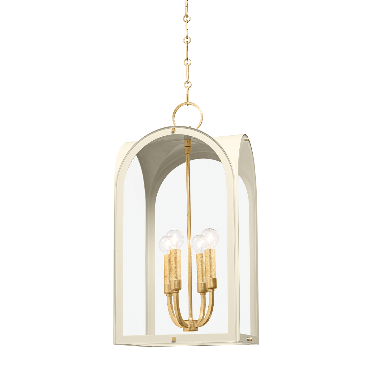 Lincroft Lantern - 4-Light - Vintage Gold Leaf/Soft Sand by Hudson Valley Lighting