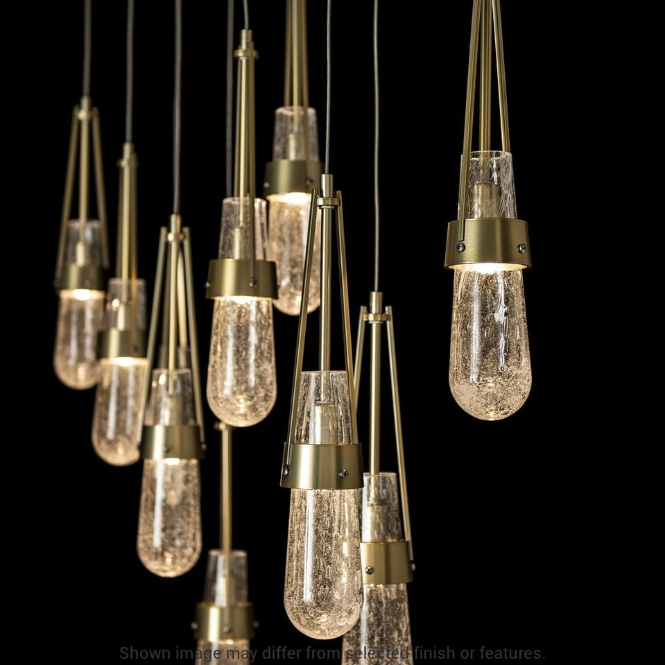 Link 10-Light Blown Glass Pendant - White - Clear Bubble Glass by Hubbardton Forge
