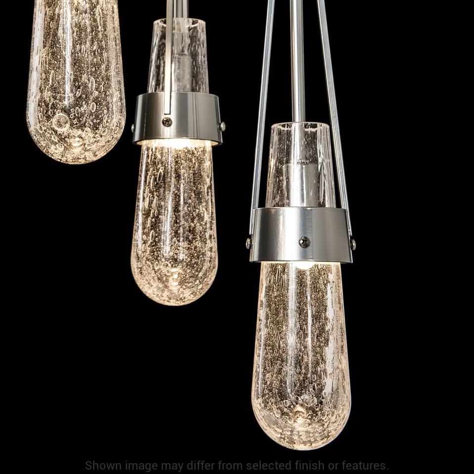 Link 9-Light Blown Glass Pendant - White - Clear Bubble Glass by Hubbardton Forge