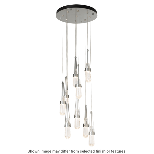 Link 9-Light Blown Glass Pendant - White - Clear Bubble Glass by Hubbardton Forge