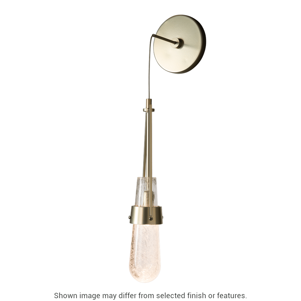 Link Blown Glass Low Voltage Sconce - White - Clear Bubble Glass by Hubbardton Forge