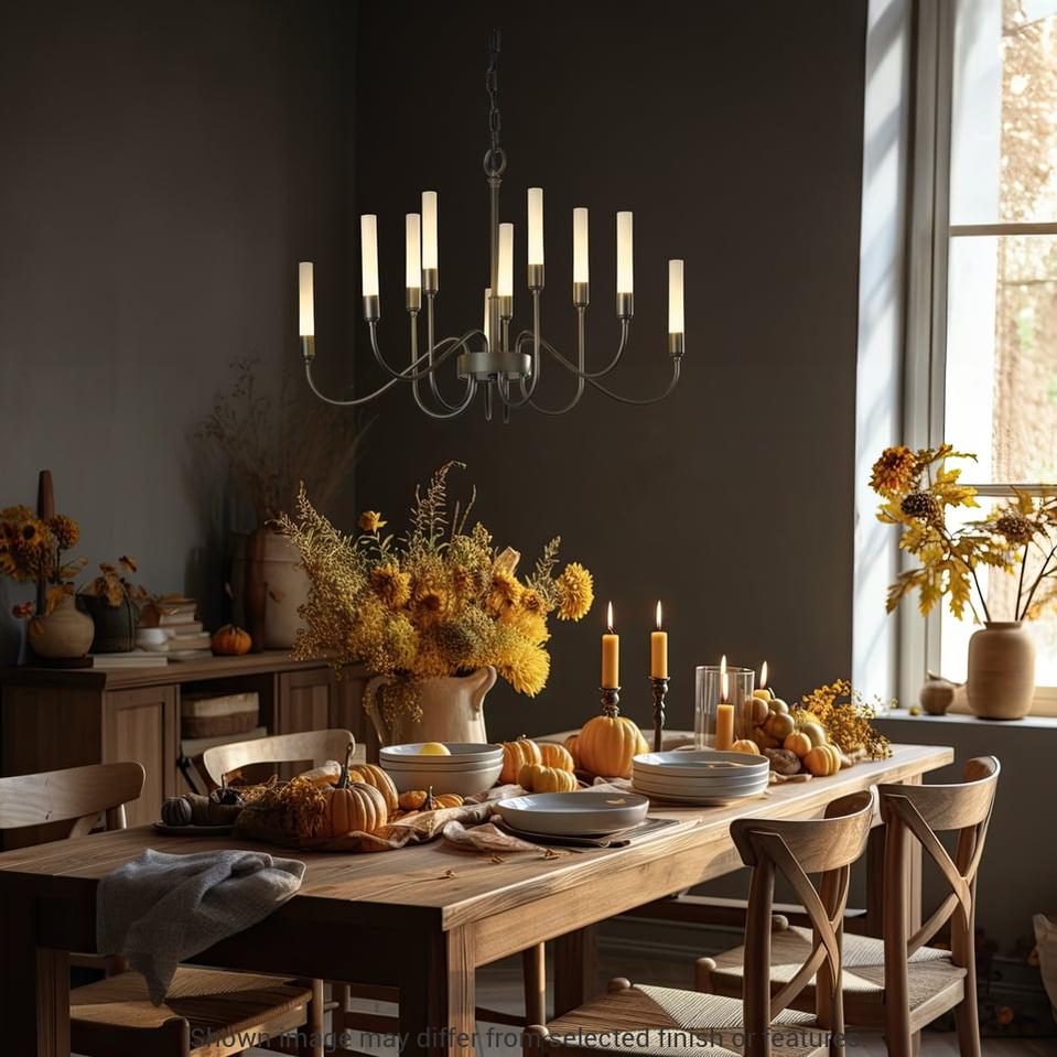 Lisse 10-Arm Chandelier - White by Hubbardton Forge