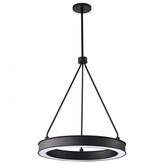 Longford - 20 Inch LED Pendant - Textured Black - Acrylic Lens - Satco 62-2261