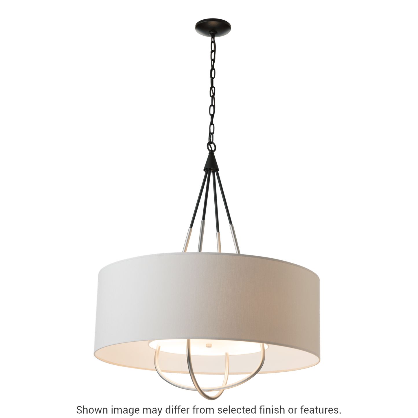 Loop Pendant - White - Natural Anna Shade by Hubbardton Forge