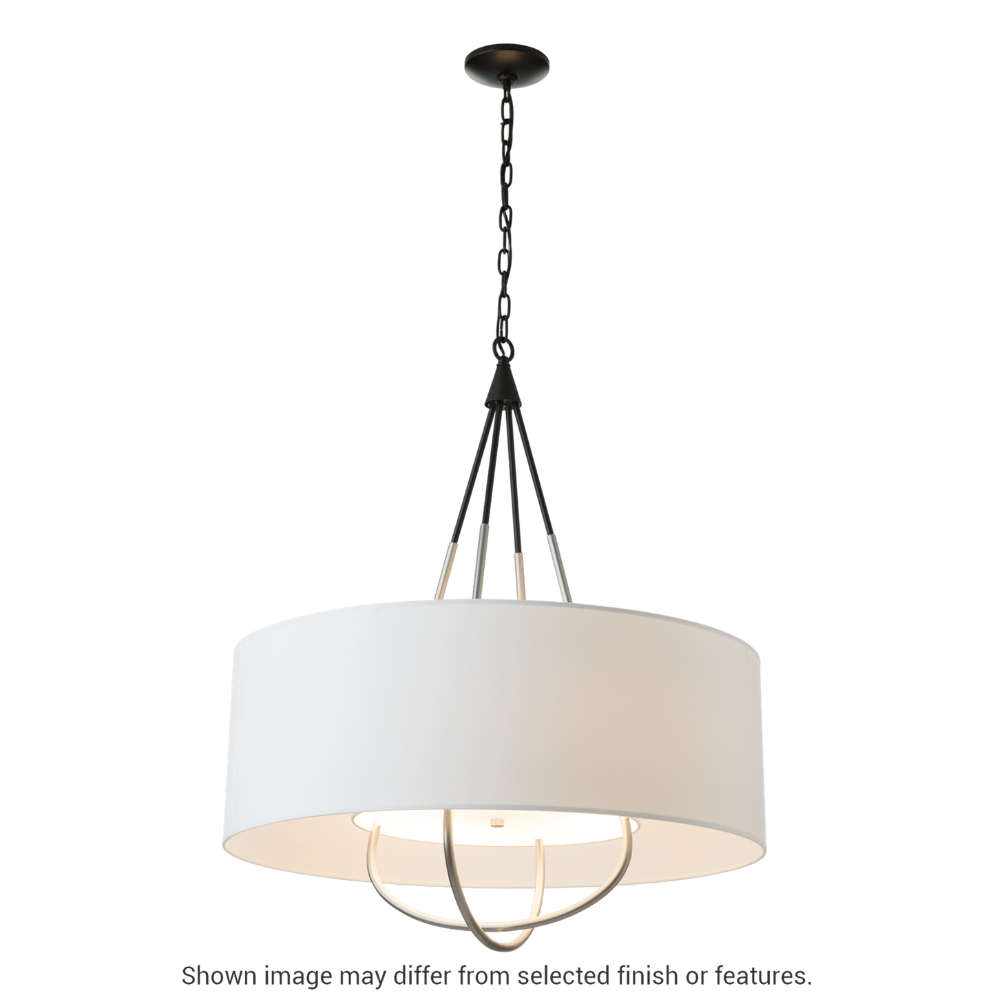 Loop Pendant - White - Natural Anna Shade by Hubbardton Forge
