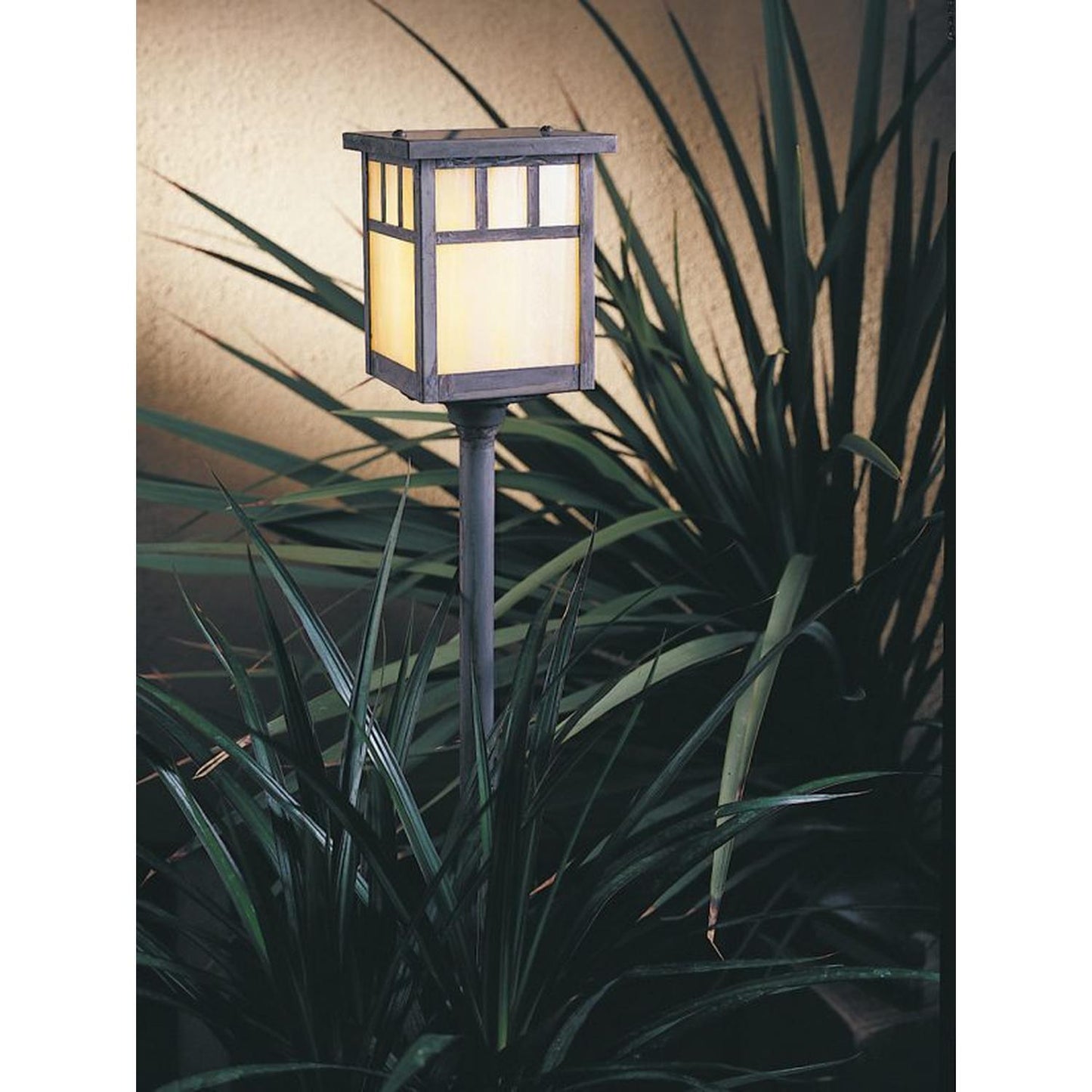 Low Voltage 4″ Huntington Stem Mount, Double T-Bar Overlay - LV24-H4DTGW-MB - Mission Brown by Arroyo Craftsman